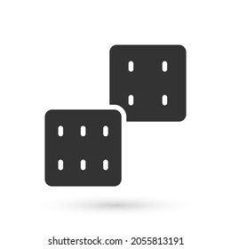 Icono de dados de juego gris aislado en fondo blanco. Juego de casino.  Vector