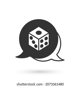 Grey Game dice icon isolated on white background. Casino gambling.  Vector