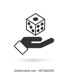 Grey Game dice icon isolated on white background. Casino gambling.  Vector