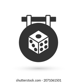 Grey Game dice icon isolated on white background. Casino gambling.  Vector