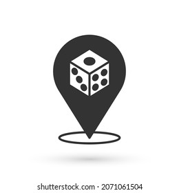 Icono de dados de juego gris aislado en fondo blanco. Juego de casino.  Vector