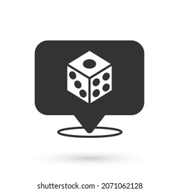 Icono de dados de juego gris aislado en fondo blanco. Juego de casino.  Vector