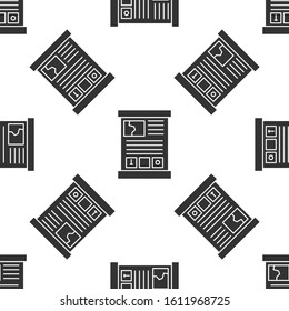 Grey Game guide icon isolated seamless pattern on white background. User manual, instruction, guidebook, handbook.  Vector Illustration