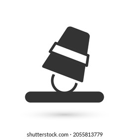Grey Game thimbles icon isolated on white background. Ball and glass. Chance and fortune concept.  Vector