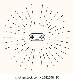Grey Gamepad icon isolated on beige background. Game controller. Abstract circle random dots. Vector Illustration