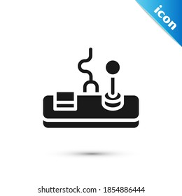 Grey Gamepad icon isolated on white background. Game controller.  Vector