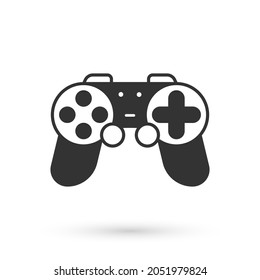 Grey Gamepad icon isolated on white background. Game controller.  Vector