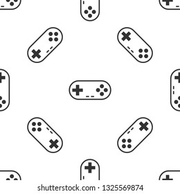 Grey Gamepad icon isolated seamless pattern on white background. Game controller. Vector Illustration