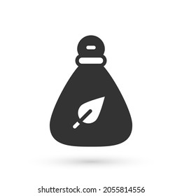 Icono de la bolsa de basura gris aislado en fondo blanco.  Vector