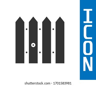 Grey Garden fence wooden icon isolated on white background.  Vector Illustration