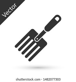 Grey Garden fork icon isolated on white background. Pitchfork icon. Tool for horticulture, agriculture, farming.  Vector Illustration