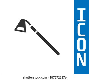 Grey Garden hoe icon isolated on white background. Tool for horticulture, agriculture, farming.  Vector