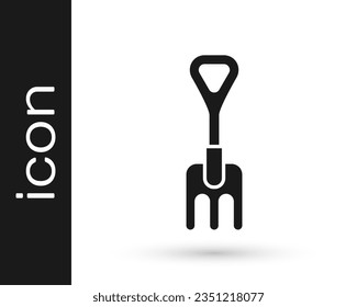 Graue Gartenradsymbol einzeln auf weißem Hintergrund. Werkzeug für Gartenbau, Landwirtschaft, Landwirtschaft. Bodenkultivierer.  Vektorgrafik