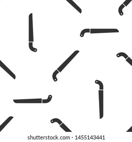 Grey Garden saw icon isolated seamless pattern on white background.  Vector Illustration