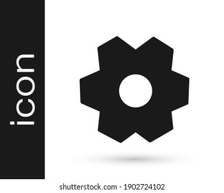Grey Gear icon isolated on white background. Cogwheel gear settings sign. Cog symbol.  Vector Illustration