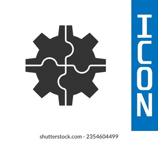 Grey Gear icon isolated on white background. Cogwheel gear settings sign. Cog symbol.  Vector Illustration