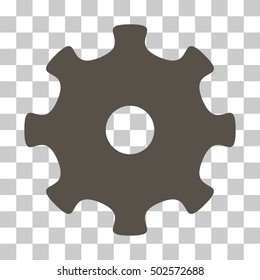 Grey Gear interface toolbar icon. Vector pictogram style is a flat symbol on chess transparent background.