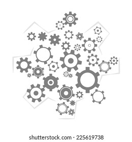 Grey Gear on white background