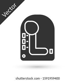 Grey Gear shifter icon isolated on white background. Transmission icon.  Vector Illustration