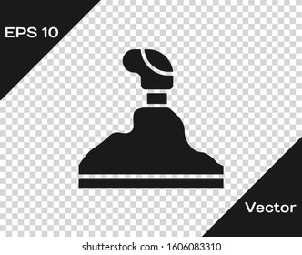 Grey Gear shifter icon isolated on transparent background. Transmission icon.  Vector Illustration