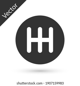Grey Gear shifter icon isolated on white background. Transmission icon. Vector.