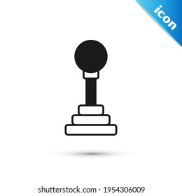 Grey Gear shifter icon isolated on white background. Manual transmission icon.  Vector