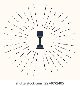 Grey Gear shifter icon isolated on beige background. Manual transmission icon. Abstract circle random dots. Vector