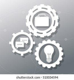 Grey gears and objects design