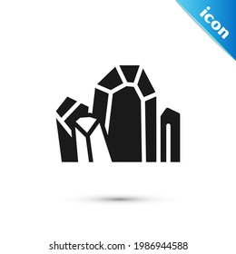 Graues Gem-Stein-Symbol einzeln auf weißem Hintergrund. Schmucksymbol. Diamant.  Vektorgrafik