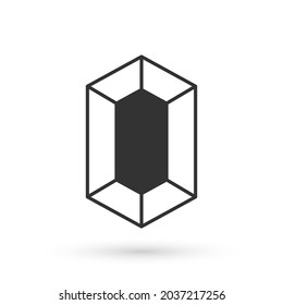 Graues Gem-Stein-Symbol einzeln auf weißem Hintergrund. Schmucksymbol. Diamant.  Vektorgrafik