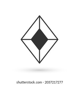 Graues Gem-Stein-Symbol einzeln auf weißem Hintergrund. Schmucksymbol. Diamant.  Vektorgrafik