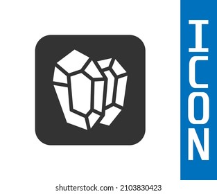 Icono de piedra Gema gris aislado en fondo blanco. Símbolo de joyería. Diamante.  Vector
