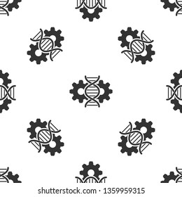 Grey Gene editing icon isolated seamless pattern on white background. Genetic engineering. DNA researching, research. Vector Illustration