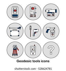 grey geodesic tools icons