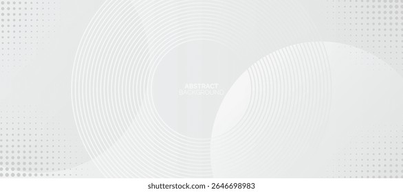 Fundo abstrato geométrico cinza com linhas de círculo. Design gráfico moderno círculos conceito de estilo para banner, moderno