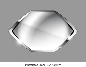 Fondo geométrico gris con marco plateado. Ilustración del vector