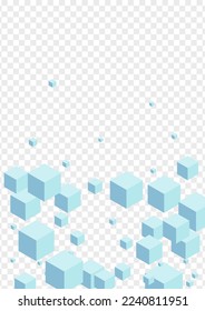 Vector transparente de fondo geométrico gris. Tarjeta de elemento de cubo. Diseño de regalo de Blue Square. Plantilla gráfica. Bloque sólido monocromo.