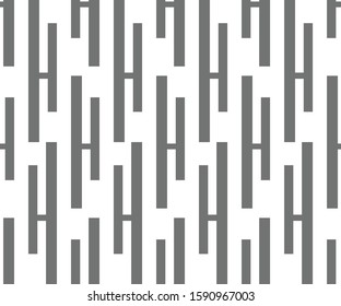 Grey geometric bars shape vector pattern in white background