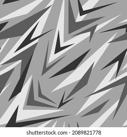 grey Geometric camouflage seamless pattern with mesh elements. Abstract modern camouflage texture background. Template for printing sports vinyl wrap. Vector illustration	