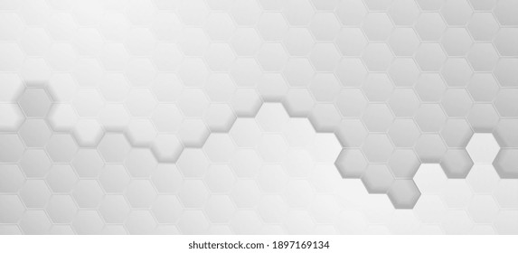 Grey geometric hexagons abstract technology graphic design. Monochrome modern futuristic background. Vector illustration