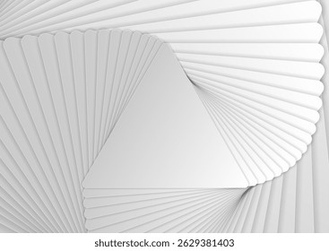 Grey geometric paper twisted triangles abstract tech background. Vector minimal graphic design