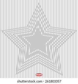 grey geometric pattern with stars on white background. vector