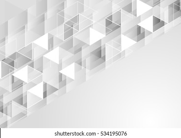 Grey geometric polygonal pixelated vector tech background