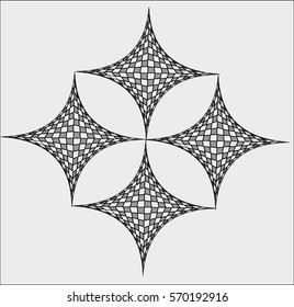 Grey geometric shapes pattern, art of mathematics