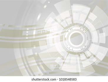 Grey geometric technology background with gear shape. Vector abstract graphic design.Abstract futuristic communication low poly .