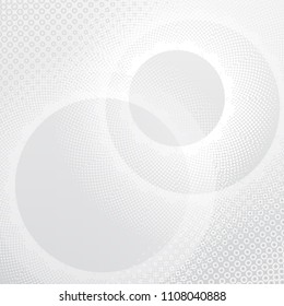 Grey geometric technology background with gear shape. Vector abstract graphic design