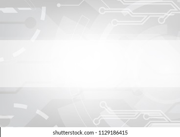 Grey geometric technology background with gear shape. Vector abstract graphic design