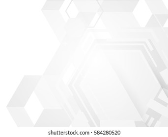 Grey geometric technology background with gear vector abstract graphic design.