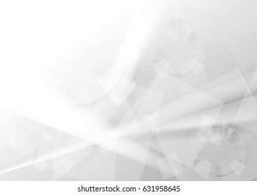 Fondo de tecnología geométrica gris con forma de engranaje. Diseño gráfico abstracto vectorial