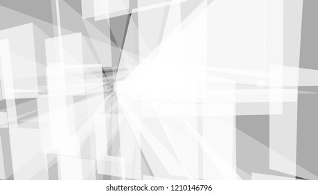 Grey Geometric Technology Background With Town Shape. EPS10 Vector